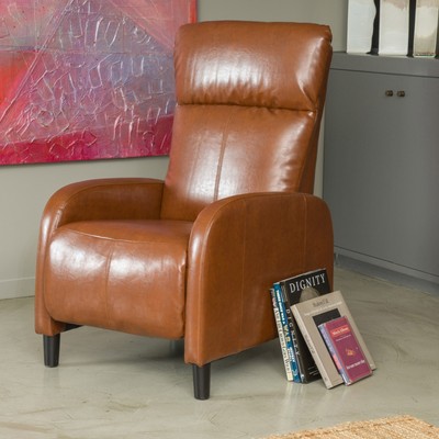 Modern Design Hazelnut Brown Padded Leather Armchair ...