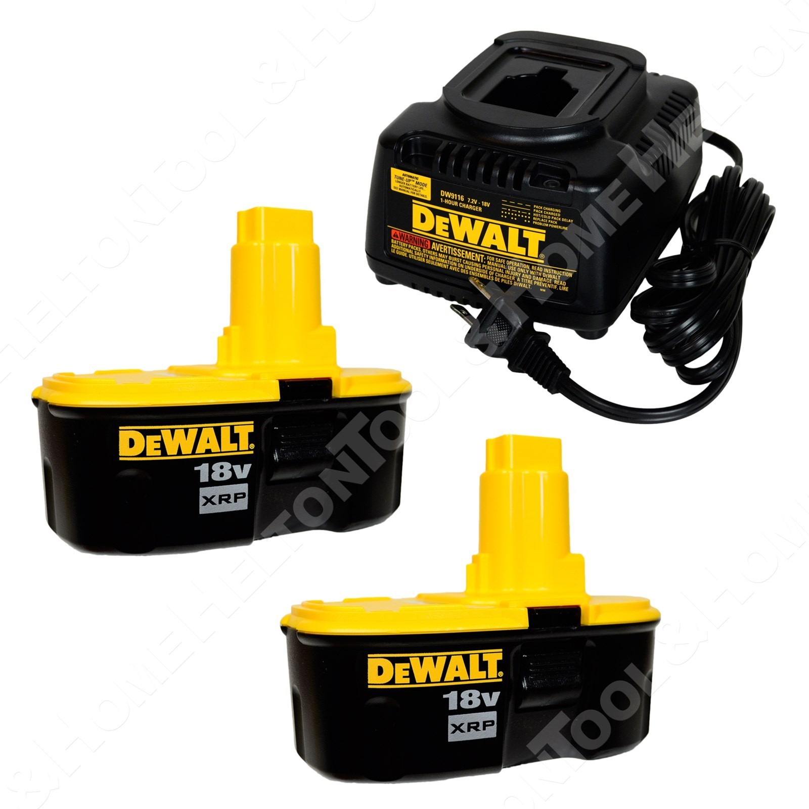 Dewalt DW9116 7.2-18V NiCd Battery Charger and Two 18V 