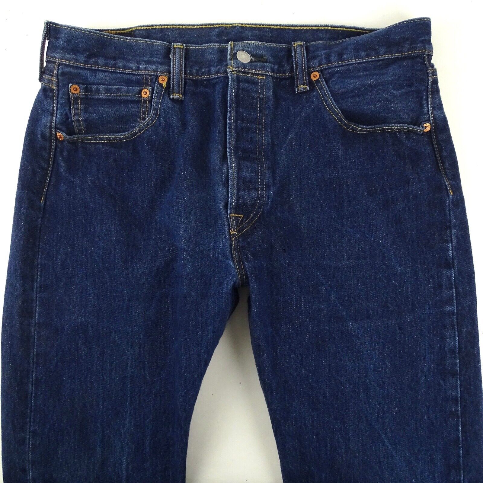 Levis 501 Straight Leg Button Fly All Cotton Jeans Mens W34 x L31.5 Measured