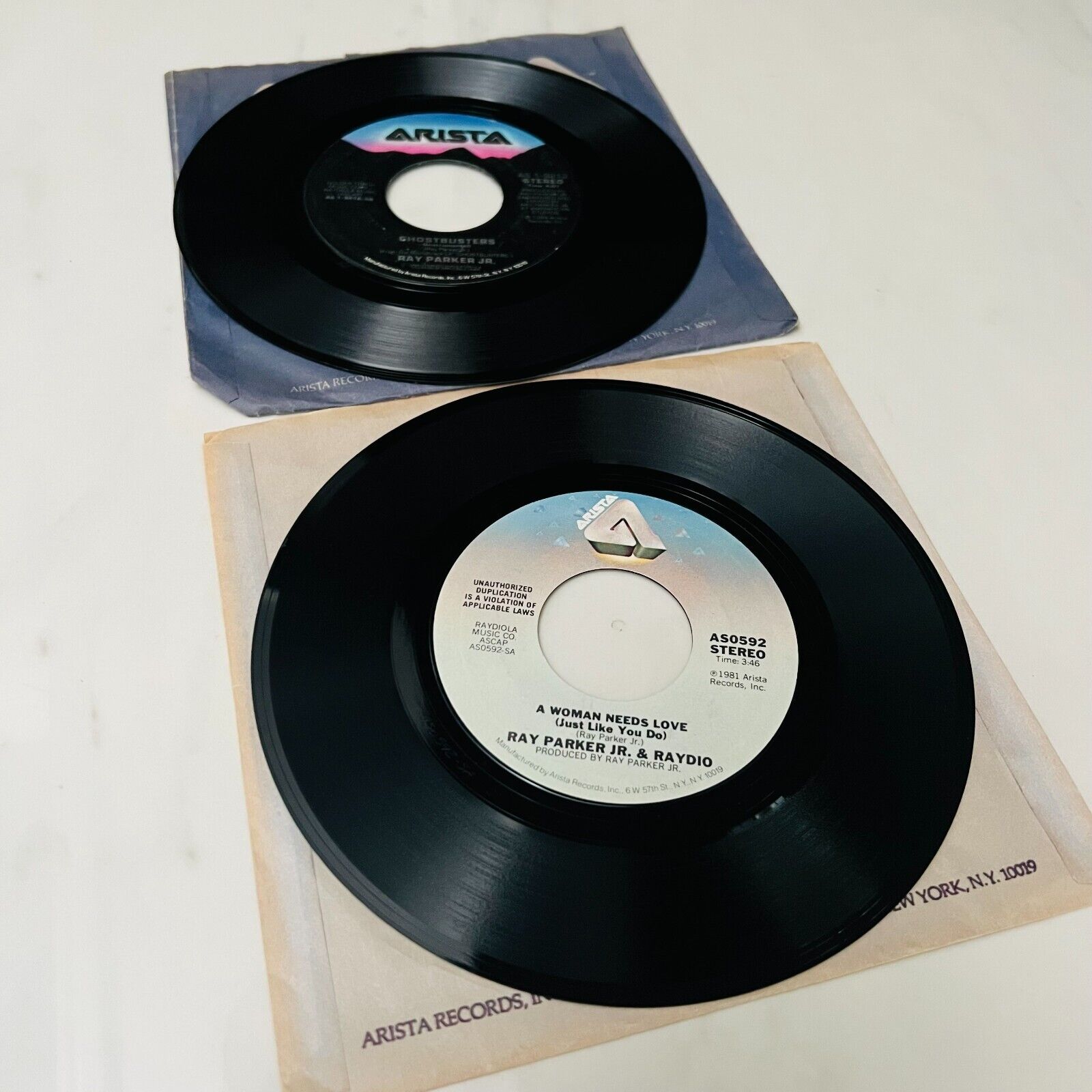 Ray Parker Jr. - Lot of 2 - Single 7" 45rpm Records - Ghostbusters - So Into You