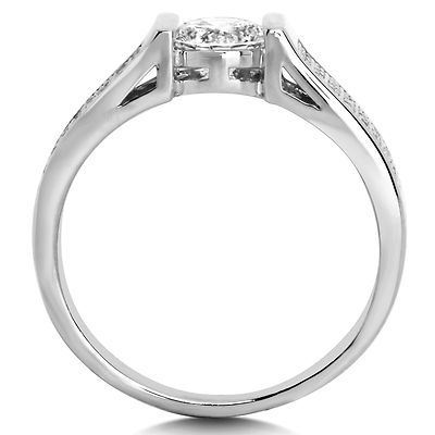 Pre-owned White Star Jewels 14k Solid White Gold Cz Cubic Zirconia Solitaire Engagement Ring In White/colorless