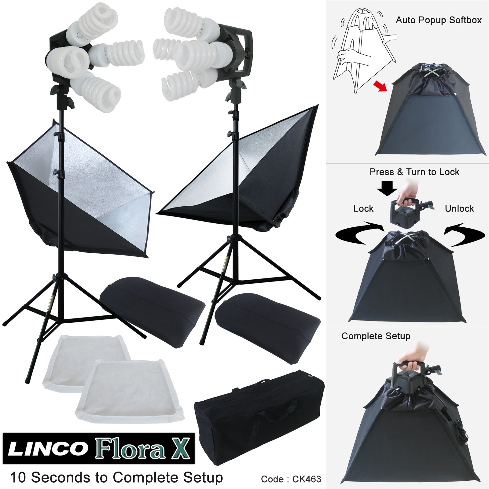 Flora X Photo Studio Video Continuous Lighting Kit
