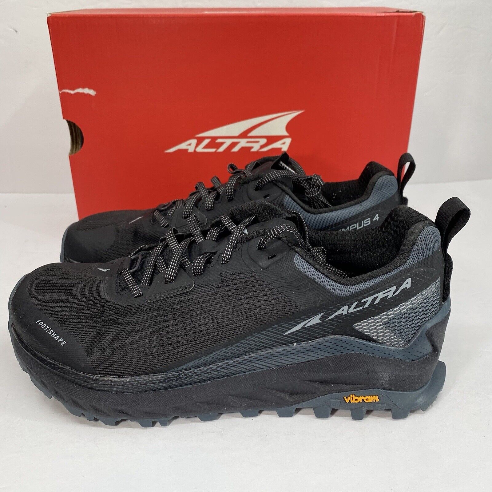 Altra Shoes Olympus 4 Men Size 9 Black Gray Running Sneaker Black Trail Hiking