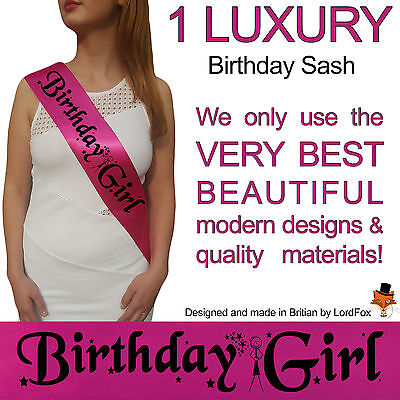 BEST QUALITY BIRTHDAY PARTY SASH 16th 18th 20th 21st 30th 40th 50th 60th