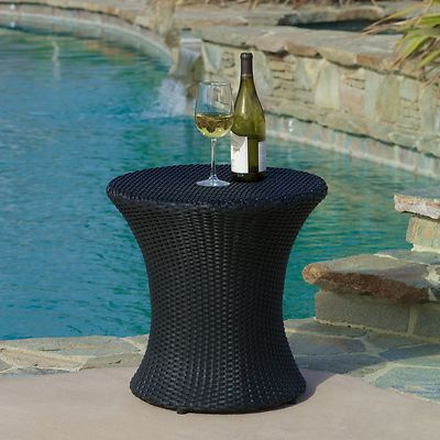 Outdoor Patio Furniture Black PE Wicker Accent ...