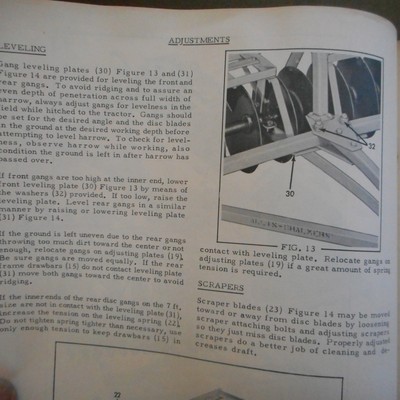 Allis-Chalmers operating & parts manual #9 series disc harrows 7&8' TM-77