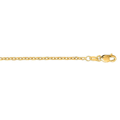 Pre-owned Teachers Jewelry 14k Yellow Gold 1.8mm Diamond Cut Cable Link 18" Chain Necklace