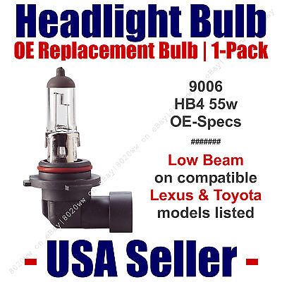 Headlight Bulb Low Beam OE Replacement Fits Listed Lexus & Toyota Models 9006