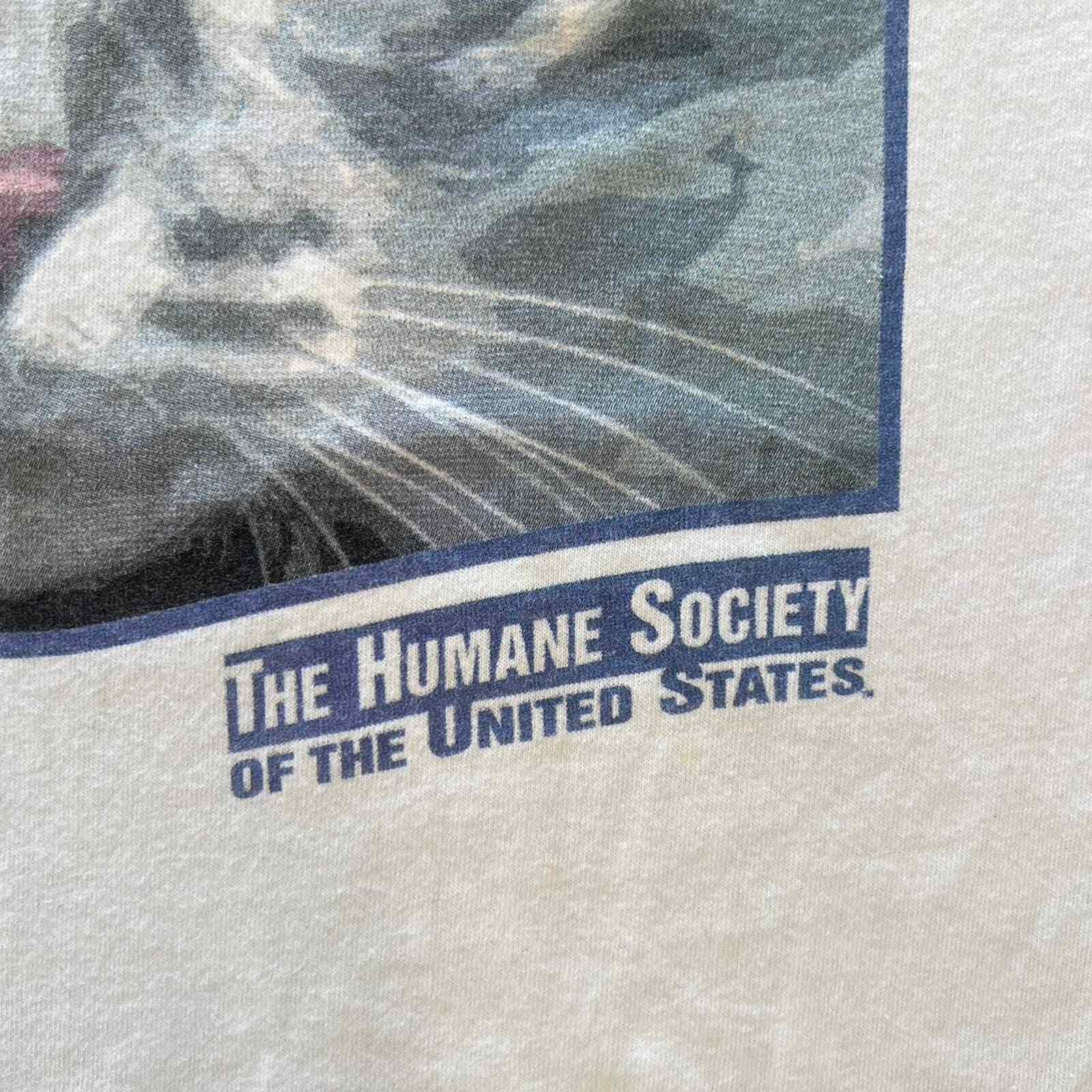 Vintage 90s Cat Face Animal Humane Society T-Shirt