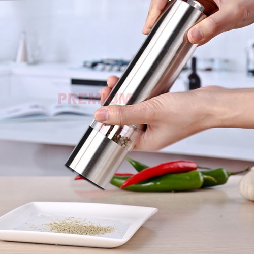 Stainless Steel Gourmet Electric Salt Pepper Mill ...