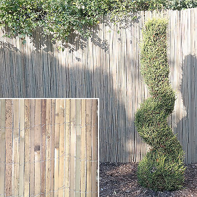 NATURAL BAMBOO SLAT SCREENING ROLL GARDEN SCREEN FENCE FENCING PANEL 4M LONG NEW