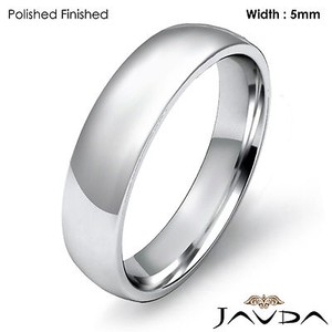 ... Light Weight Comfort 5mm 18k Gold White Men's Wedding Band Dome Ring 6