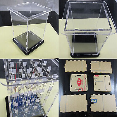 Transparent Acrylic Cube Shell For 4x4x4 3D LightSquared VC best LED