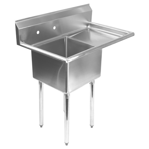 ... Stainless Steel Kitchen Utility 1 One Compartment Sink Drainboard NSF