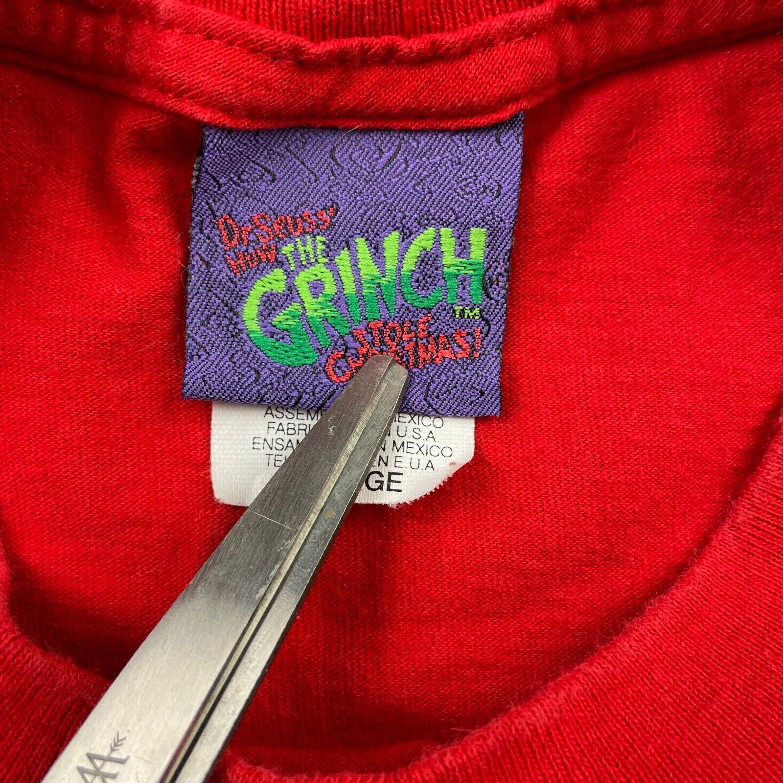 VTG 2000 DaGrinch Men's 100% Cotton Crewneck S/S T-Shirt Red  XL
