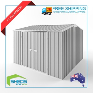 Details about Gable Roof Garden Shed 3x3 D/Door ZINC 3m x 3m