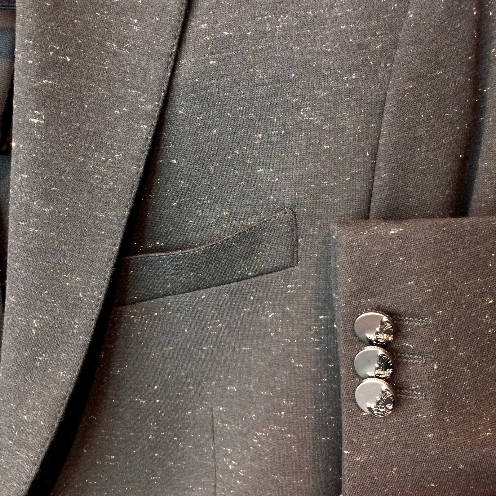 Pre-owned Versace Collection Charcoal Jersey Sportcoat In Gray