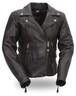 Pre-owned Xpert Performance Ladies Xpert Armored Traditional Collar Motorcycle Jacket W/ Side Buckles Xpl170 In Black