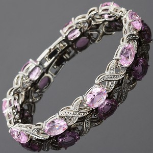 Sale-Charming-Pink-Sapphire-18K-White-Gold-Plated-Gp-Tennis-Bracelet ...