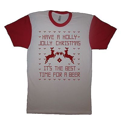 holly jolly christmas best time beer t shirt funny holiday ugly sweater