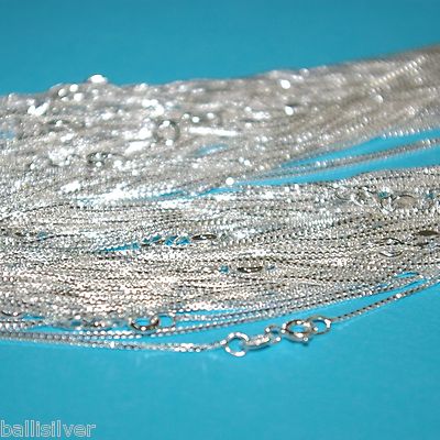 Pre-owned Ballisilver 50 Pieces 20" 50cm Italian Sterling Silver 925 1mm Box 015 Chain Necklaces Lot In Dark Gray