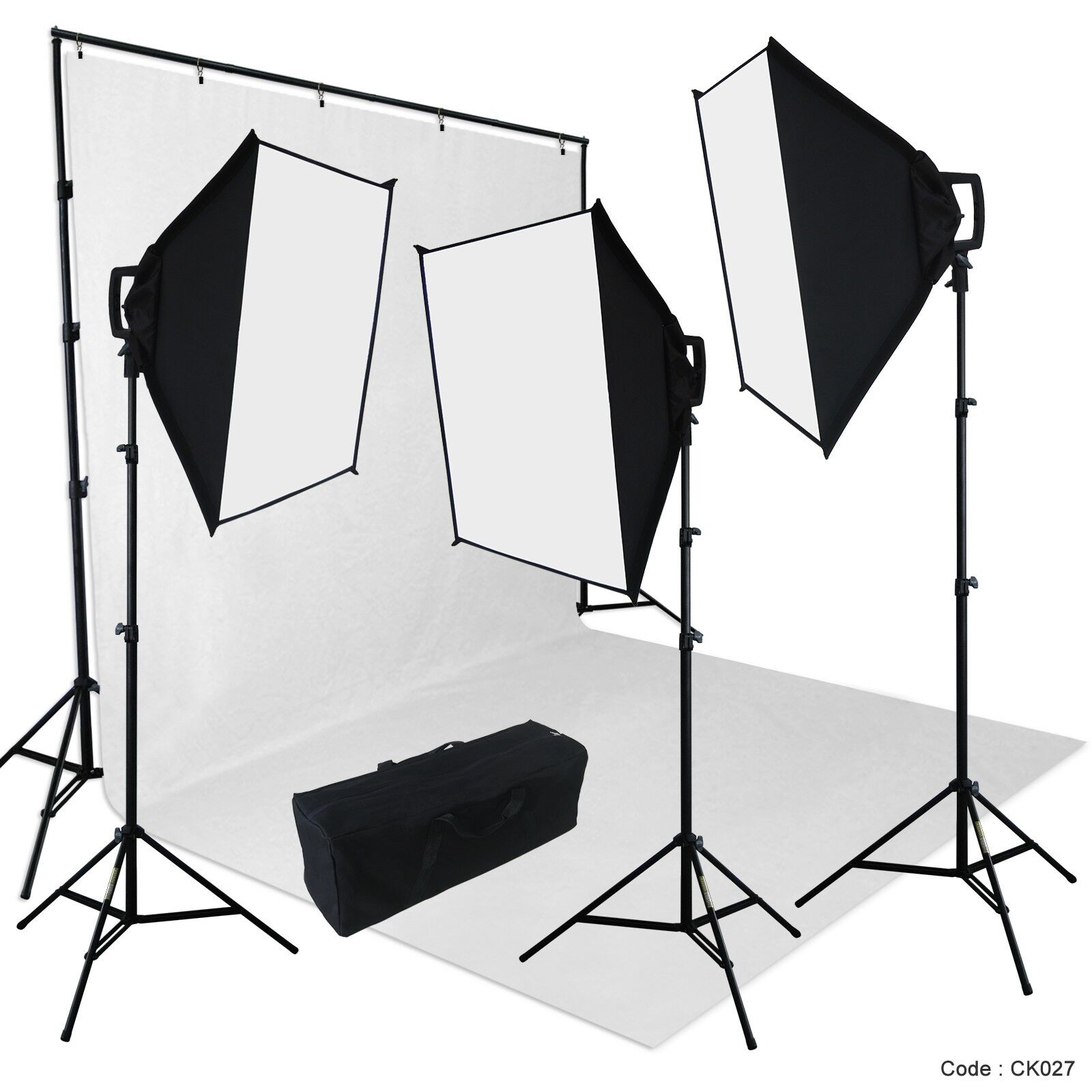 Chromakey White Screen Lighting Kit 2400 Watt 9'×15 Chromakey White Screen Lighting Kit 2400 Watt 9'×15
