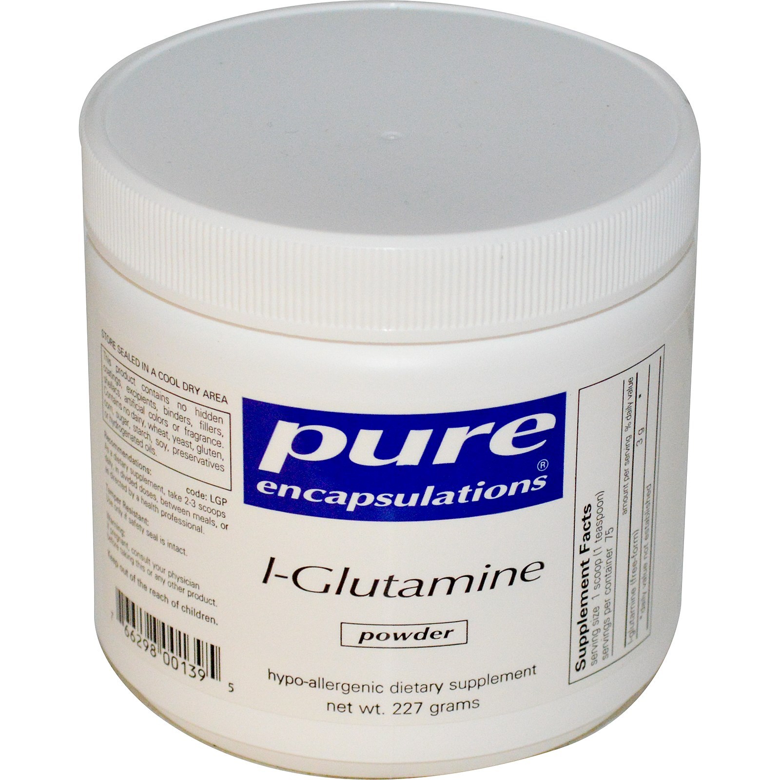 UPC 766298001395 product image for L-glutamine Powder, 227 - Pure Encapsulations | upcitemdb.com