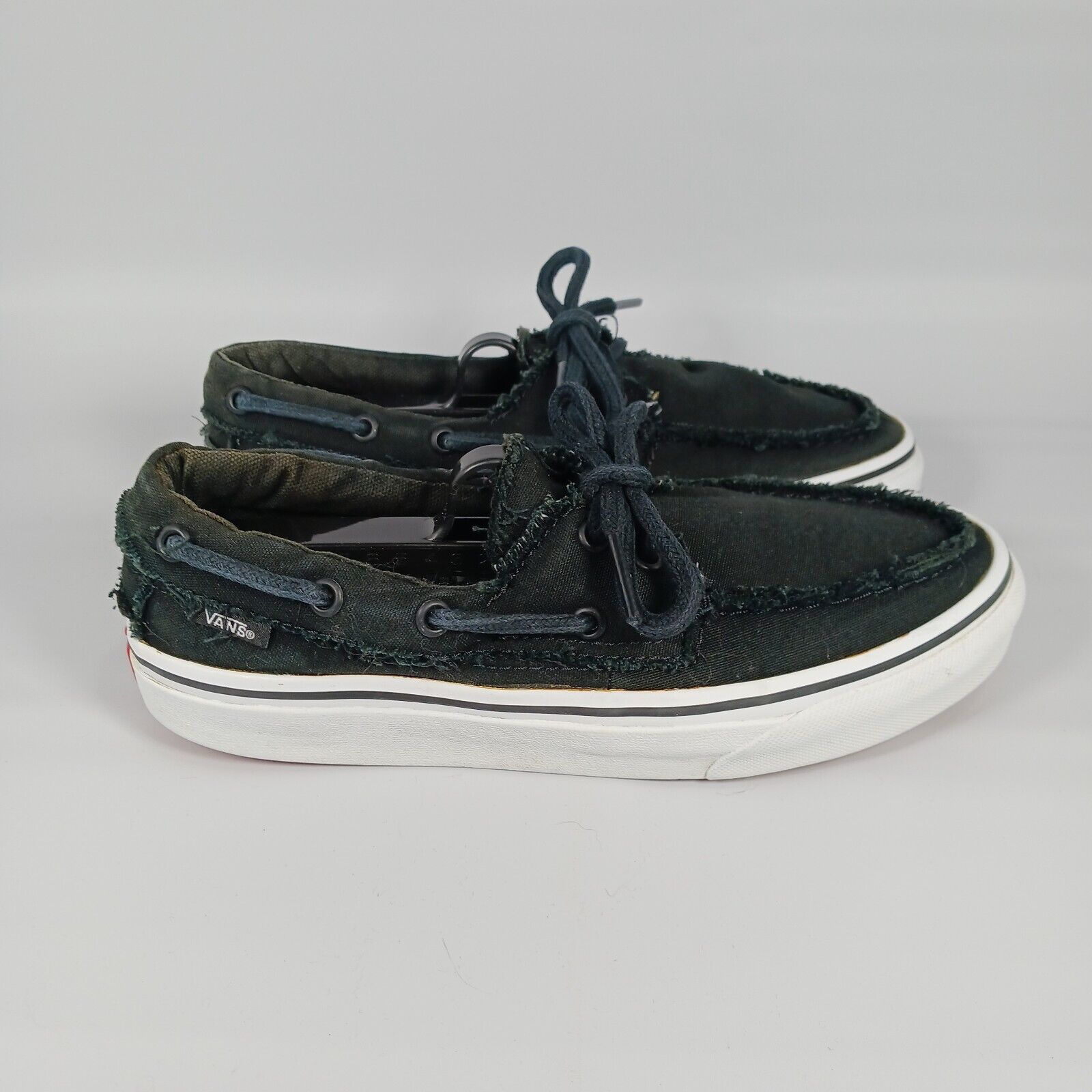 バンズ Distressed ブラック Boat Shoes, Men 24cm(US6).5, Woメンズ ...