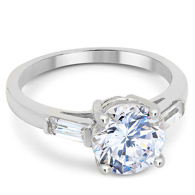 Pre-owned White Star Jewels 14k Solid White Gold Cz Cubic Zirconia Solitaire Engagement Ring 1.9 Ct. In White/colorless