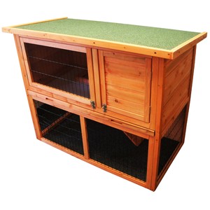 Wooden-Portable-46-Rabbit-Hutch-House-coop-Pet-Chicken-cage-hen-Guinea 