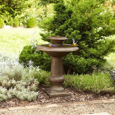 2 Tier Fountain Outdoor Yard Water Garden ...