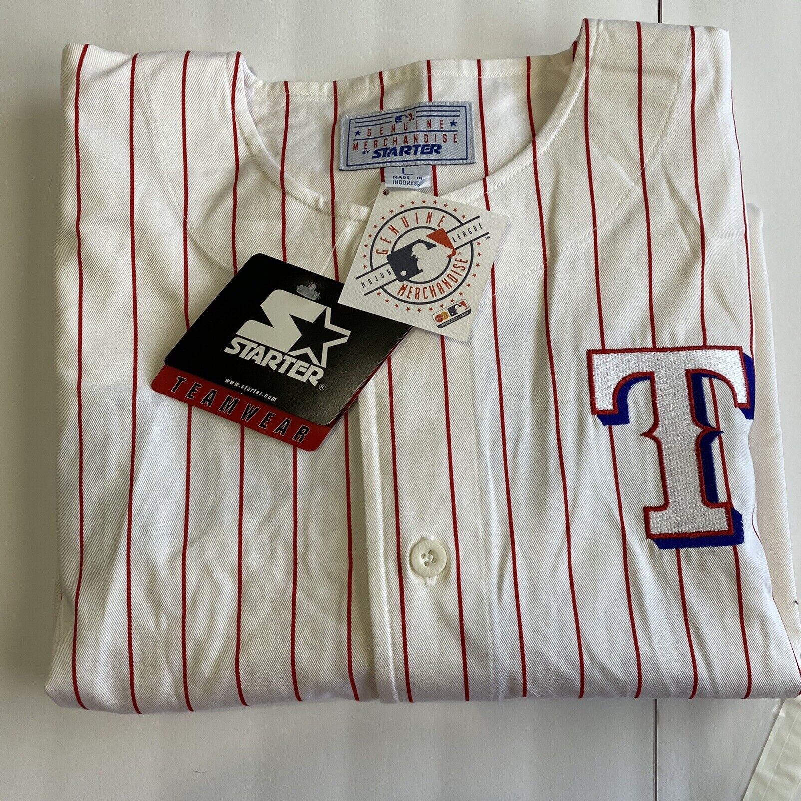 Vintage Starter Genuine Merchandise Texas Rangers Jersey Size L Still Tagged