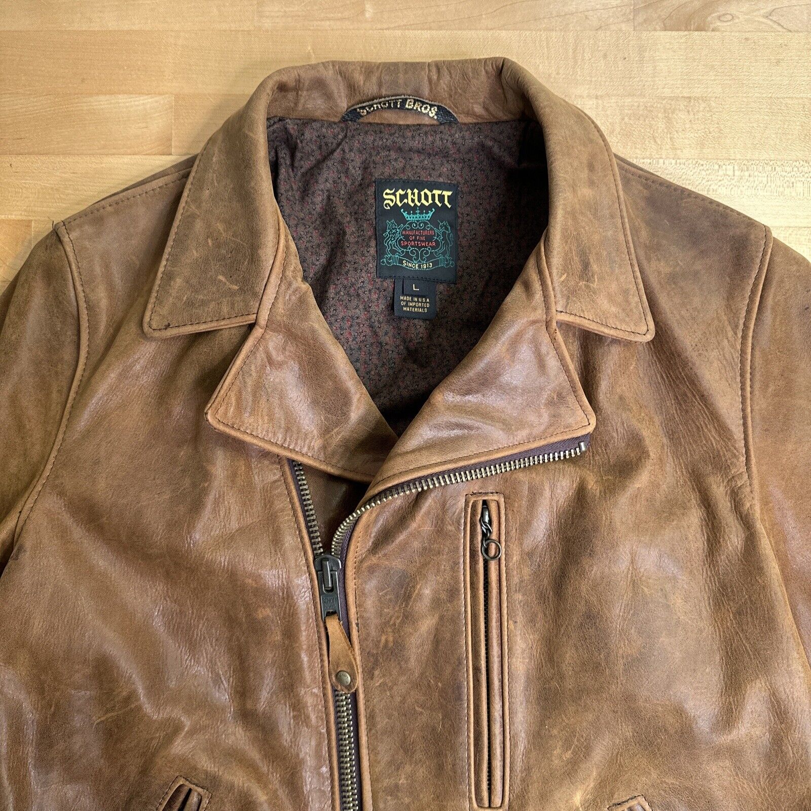 Schott Men’s Leather Jacket Large