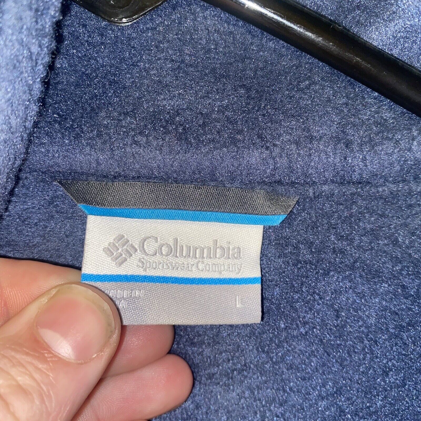 Columbia Fleece Jacket Full Zip Blue Warm Sportswear Soft Long Sleeve Men Sz L