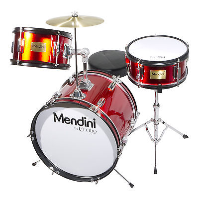 Color:Bright Red:Mendini 16" Junior Kids Child Drum Set Kit ~Black Blue Green Red Silver Wine Red