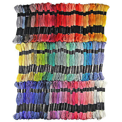 100 Mixed Colours CROSS STITCH Cotton EMBROIDERY THREAD Sewing Skeins Floss Kit