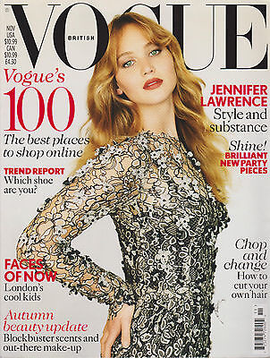 VOGUE  BRITISH UK November 2012 JENNIFER LAWRENCE,VOGUE'S100 Best (Best Fashion Magazines Uk)