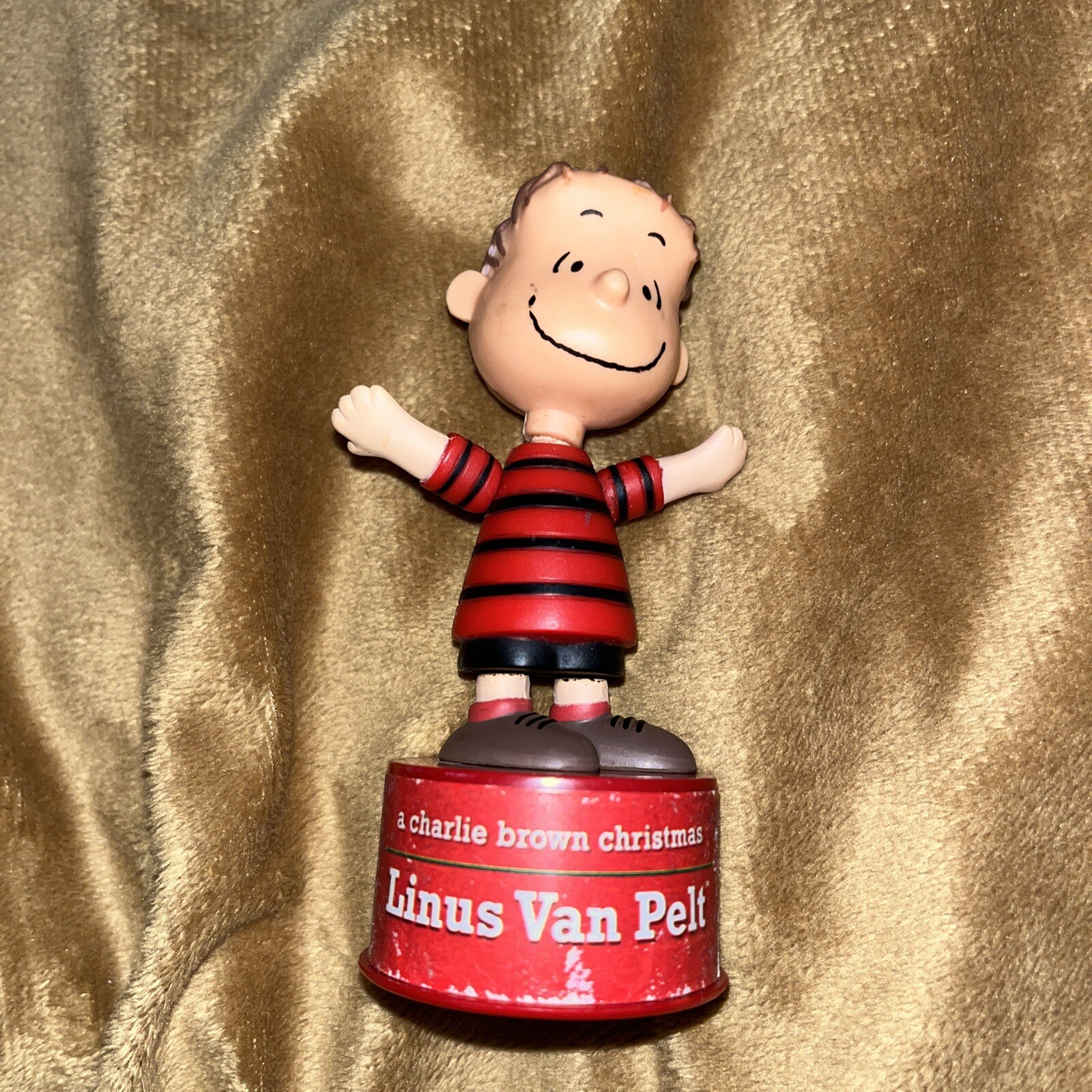 Yahoo!オークション Peanuts Gang Linus Van Pelt Push Puppet Toy C...
