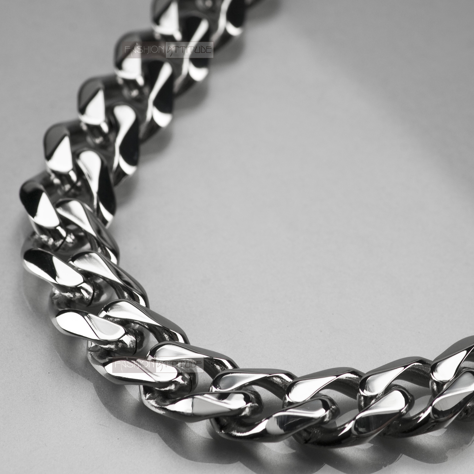 Silver necklace stainless steel mens chain solid heavy thick top quality eBay