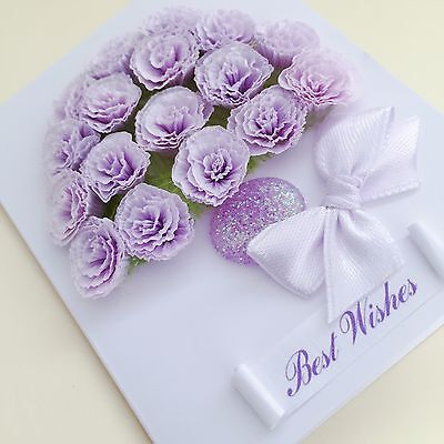 Small Hand Made Greeting Card 2.75x3.5in Purple Tree Best Wishes Craft (Best Hand Made Cards)