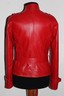 Pre-owned Handmade Italian Women Soft Lambskin Leather Slim Fit Belted Jacket Red Size M