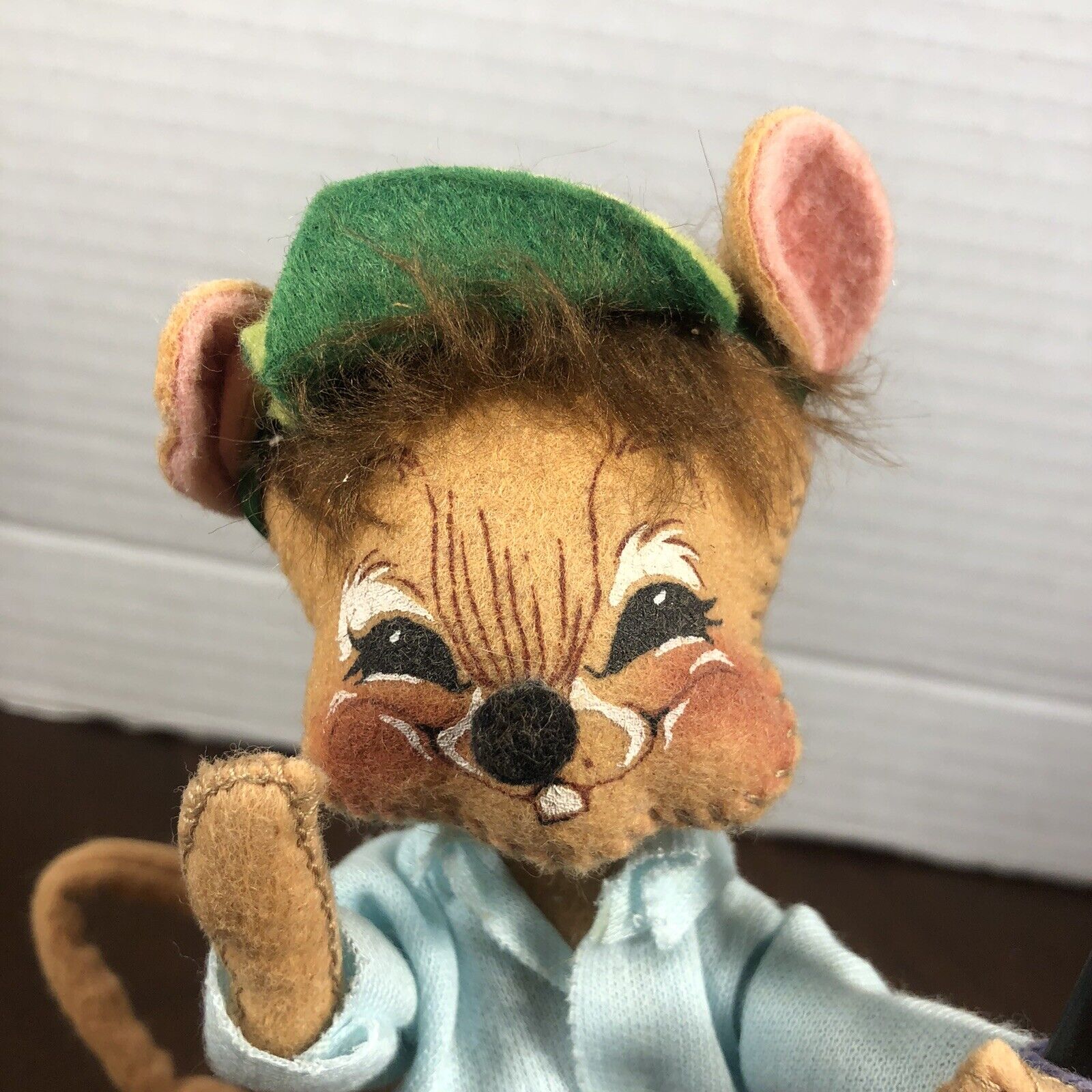 Vintage Annalee Doll Golf Mouse  1992 Golf Club And Hat Cute Expression No Base