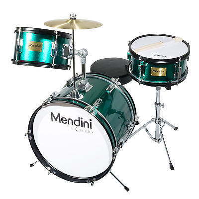 Color:Green:Mendini 16" Junior Kids Child Drum Set Kit ~Black Blue Green Red Silver Wine Red