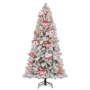 Flocked Christmas Tree | eBay - Hallmark 7.5' Artificial Northern Estate White Flocked Christmas Tree w/  Lights