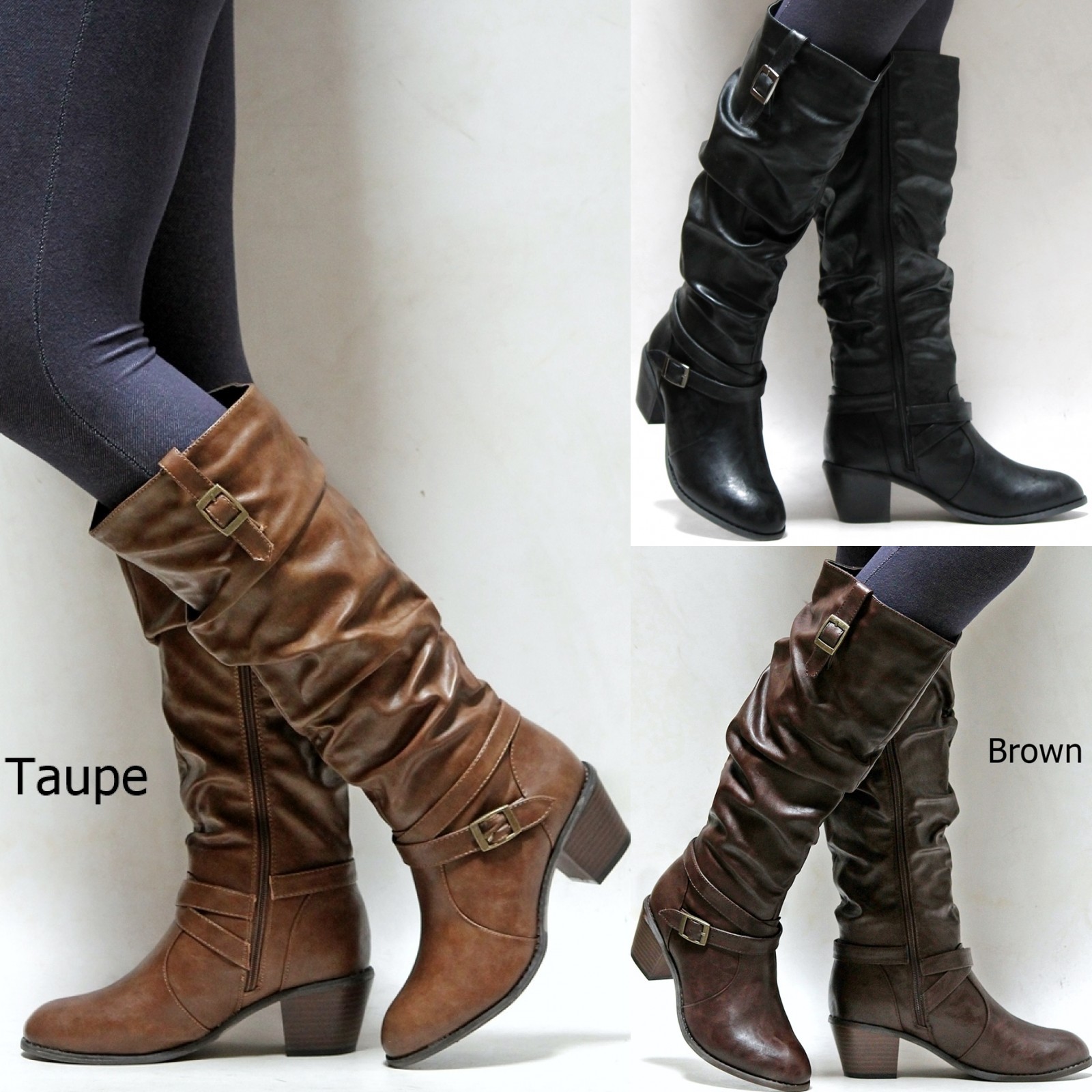 taupe knee high boots