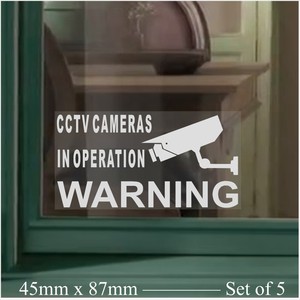 petite camera video CCTV Securite Fenetre warning crime stickers