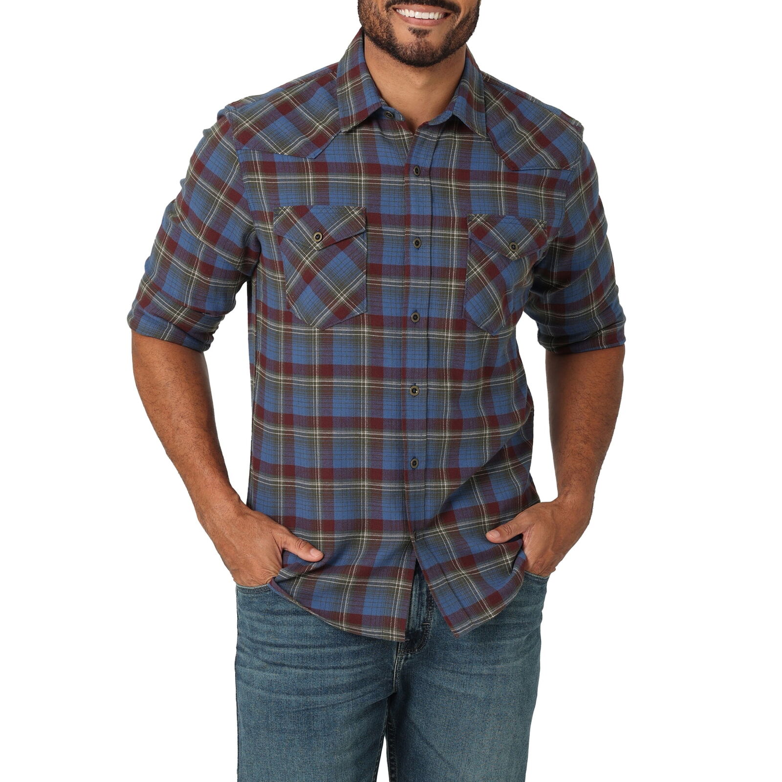 Wrangler Men's Plaid Long Sleeve Slim Fit Woven Shirt Size 3XL NEW