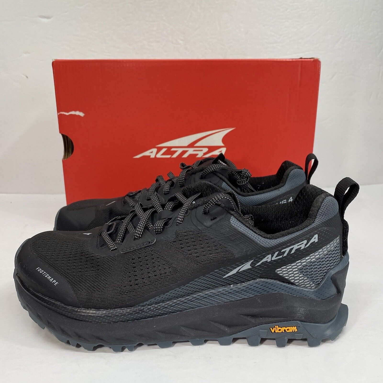 Altra Shoes Olympus 4 Men Size 9 Black Gray Running Sneaker Black Trail Hiking