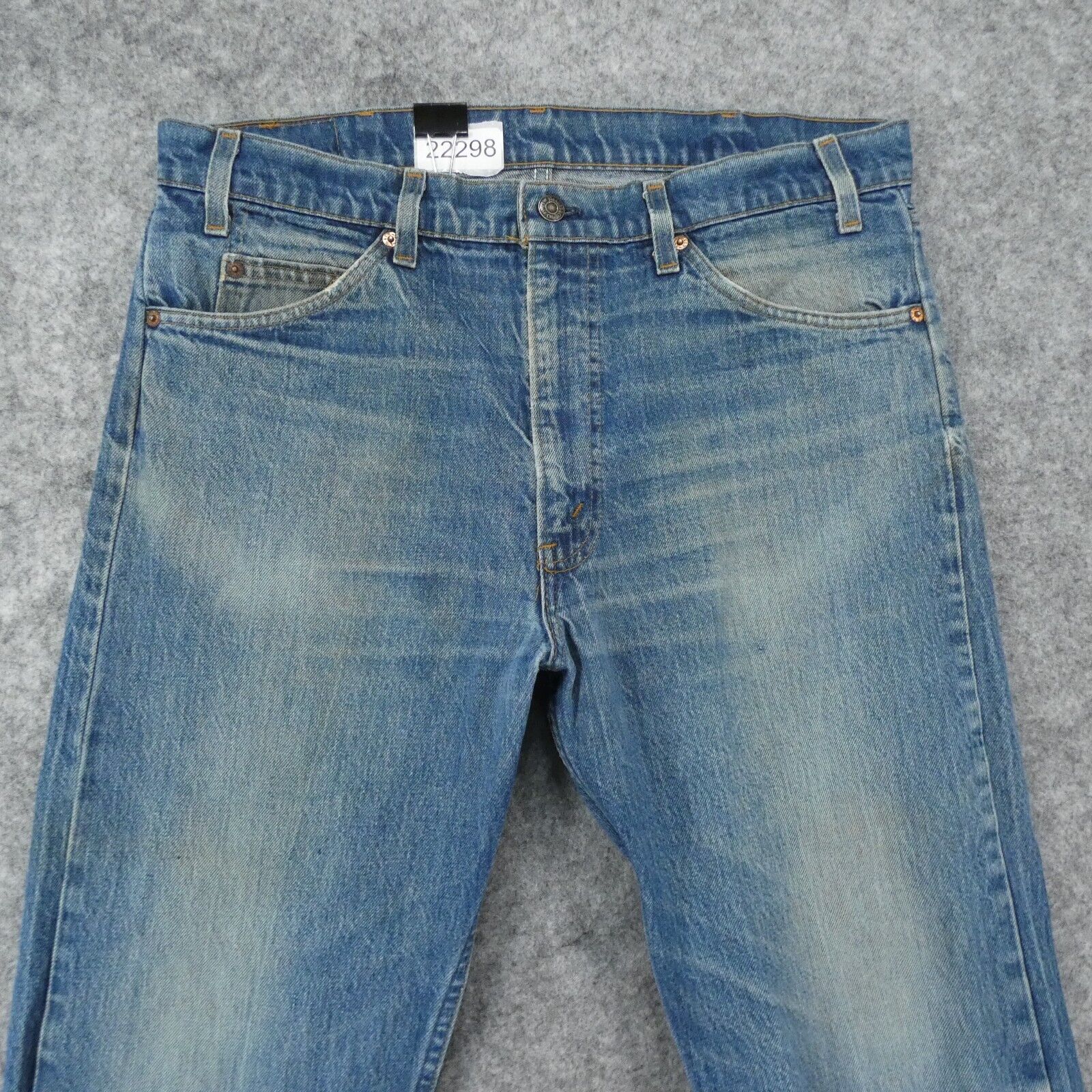 Vintage 80s Levis 505 Orange Tab Jeans Mens 36x32 Whiskering Fade Marks USA