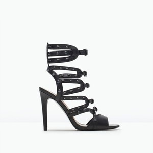 BNWT-ZARA-BLACK-LEATHER-HIGH-HEEL-GLADIATOR-SANDALS-WITH-STUD-DETAIL ...